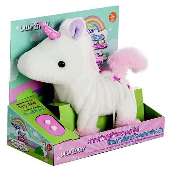 UNICORNIO DE PELUCHE CAMINA Y SU CUERNO SE ILUMINA 23 CM - MODELOS SURTIDOS image 0