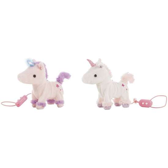 UNICORNIO DE PELUCHE CAMINA Y SU CUERNO SE ILUMINA 23 CM - MODELOS SURTIDOS image 1