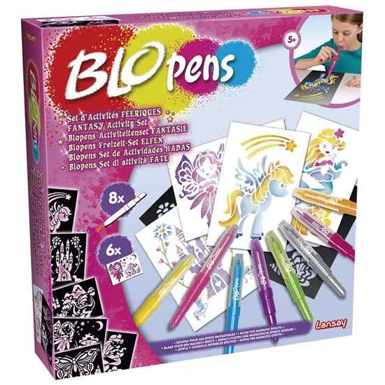 BLOPENS SET DE ACTIVIDADES FANTASIA CON 8 ROTULADORES, 6 PLANTILLAS Y 6 HOJAS DE DIBUJO image 0