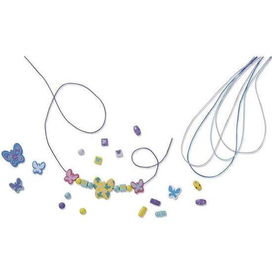 SET CREACIÓN DE COLLARES MELISSA & DOUG CON 120 CUENTAS DE MADERA TEMÁTICA MARIPOSAS image 2