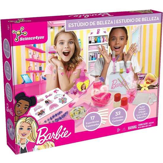 BARBIE ESTUDIO DE BELLEZA CON 17 EXPERIMENTOS. INCLUYE LIBRO EDUCATIVO image 0