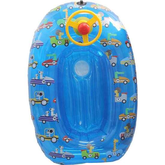 BARCA HINCHABLE CON VOLTANTE COCHES 90 CM - MODELOS SURTIDOS image 1