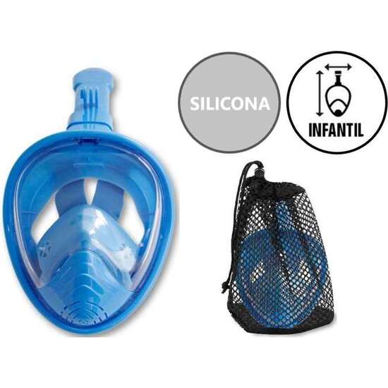 GAFA DE BUCEO INTEGRAL SILICONA AZUL INFANTIL EN RED image 1