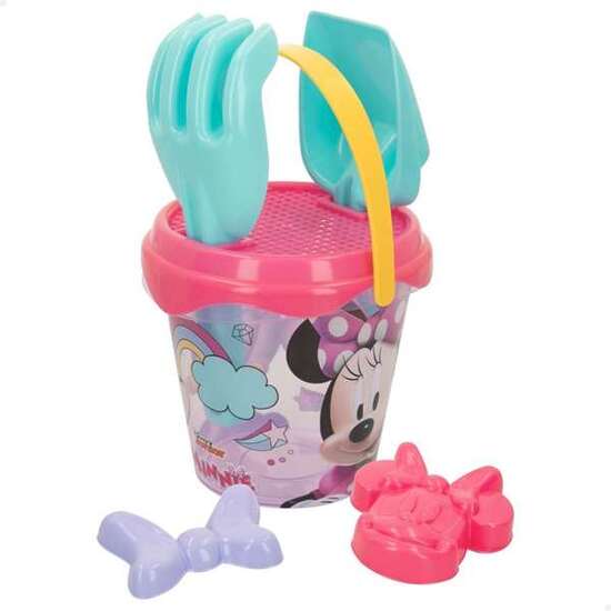 CUBO PLAYA MINNIE 14 CM CON PALA,RASTRILLO,CEDAZO Y 2 MOLDES image 1