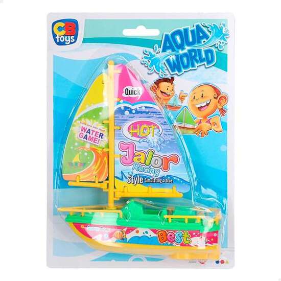 BARCO VELERO ELECTRICO AQUA WORLD 19X55 CM EN BLISTER - MODELOS SURTIDOS image 0