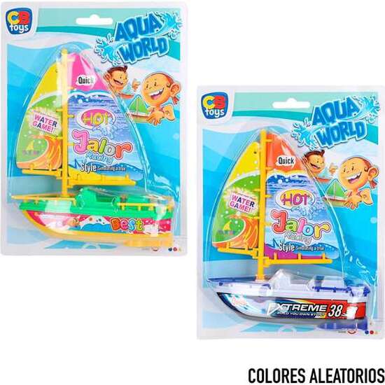 BARCO VELERO ELECTRICO AQUA WORLD 19X55 CM EN BLISTER - MODELOS SURTIDOS image 2