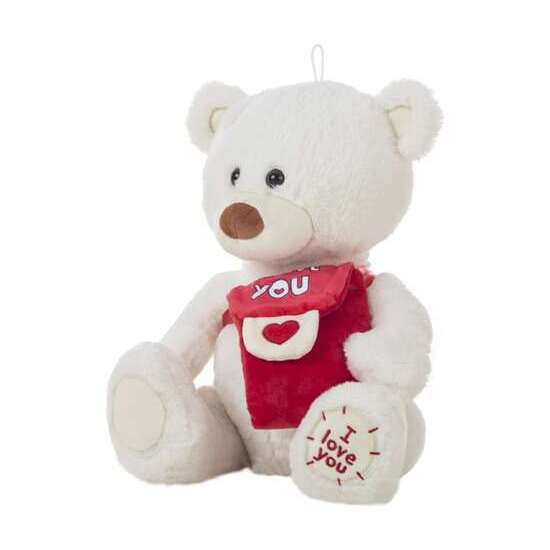 PELUCHE OSO BLANCO MENSAJERO 35CM. image 0