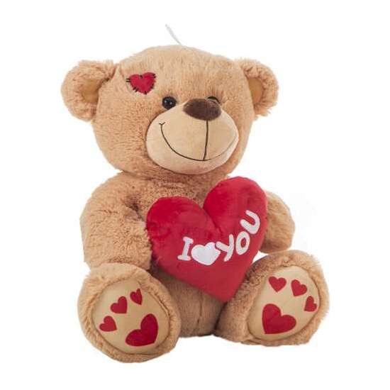 PELUCHE OSO C/CORAZÓN LOVE HUELLAS 35CM. image 0