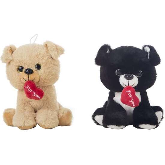 PELUCHE PERRO C/CORAZÓN FOR YOU 20CM. image 0