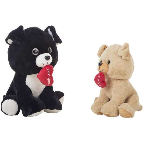 PELUCHE PERRO C/CORAZÓN FOR YOU 42CM. image 0