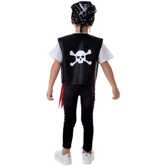 DISFRAZ INFANTIL PIRATA PAÑUELO Y CHALECO PIEL T-1 3-5 AÑOS image 1