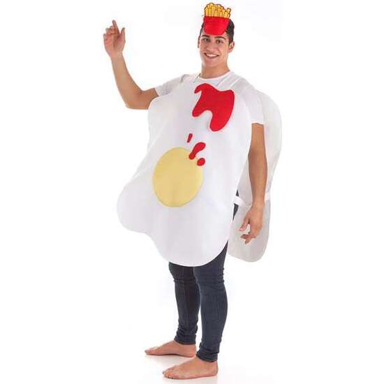 DISFRAZ ADULTO HUEVO CON TOMATE Y PATATAS T-M TALLA M image 0