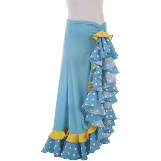 DISFRAZ ADULTO FALDA SEVILLANA TURQUESA BAILE TALLA L image 1