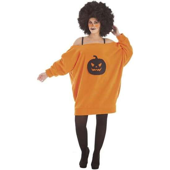 DISFRAZ ADULTO VESTIDO CALABAZA TALLA L image 0