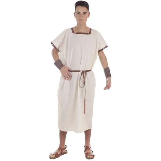 DISFRAZ ADULTO TÚNICA BEIGE TALLA L image 0