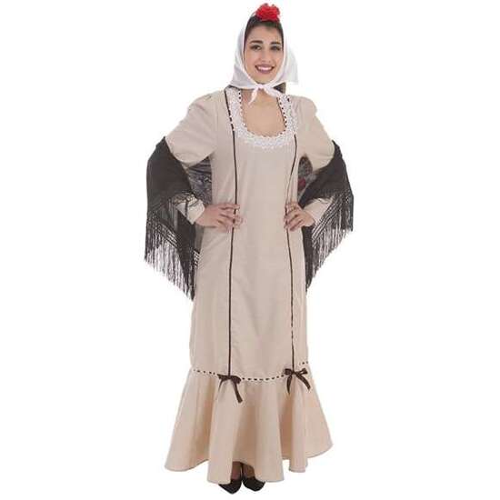 DISFRAZ ADULTO CHULAPA BEIGE T-M TALLA M image 0