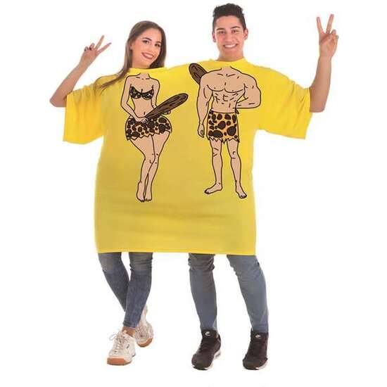 DISFRAZ ADULTO CAMISETA DOBLE TROGLODITAS TALLA L image 0