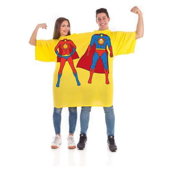 DISFRAZ ADULTO CAMISETA DOBLE SUPER HÉROES BIRRAS TALLA L image 0
