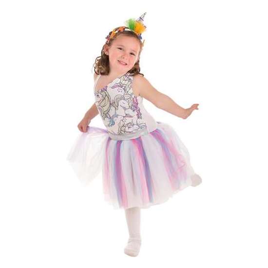 DISFRAZ INFANTIL UNICORNIO VESTIDO T-S 3-6 AÑOS image 0