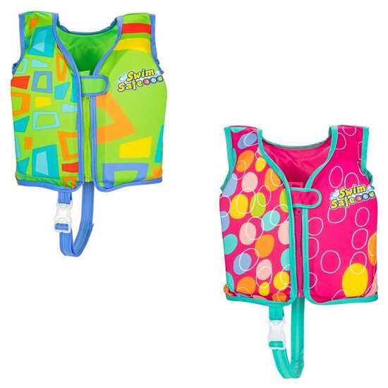 CHALECO NATACION AQUASTAR SWIM SAFE MOD SDOS TALLA S/M 11 A 19 KG - MODELOS SURTIDOS image 0