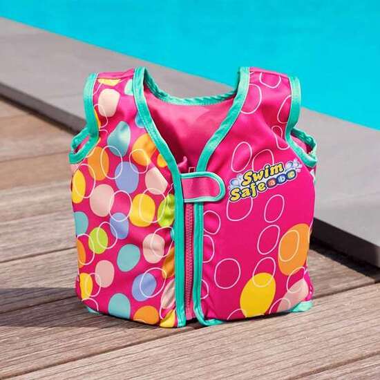 CHALECO NATACION AQUASTAR SWIM SAFE MOD SDOS TALLA S/M 11 A 19 KG - MODELOS SURTIDOS image 1