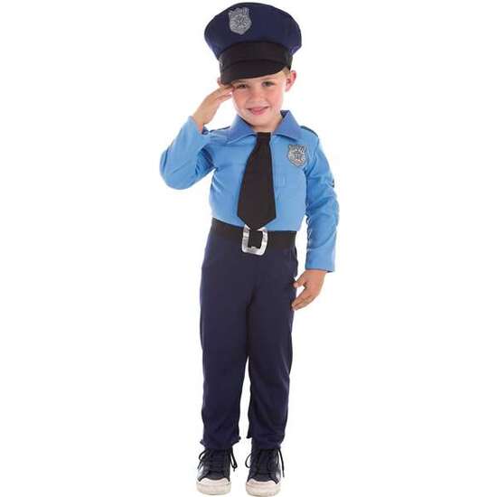 DISFRAZ INFANTIL POLICIA MÚSCULOS T-M 7-9 AÑOS image 0