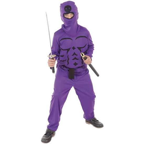 DISFRAZ INFANTIL NINJA LILA T-M 7-9 AÑOS image 0