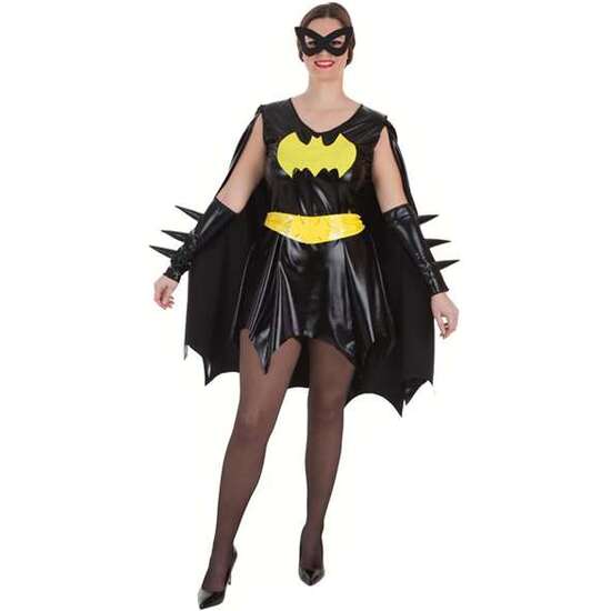 DISFRAZ ADULTO VESTIDO SUPER HEROÍNA NEGRO TALLA M image 0