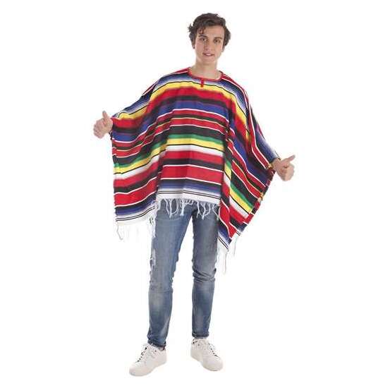 DISFRAZ ADULTO PONCHO MEXICANO MONTERREY TALLA L image 0