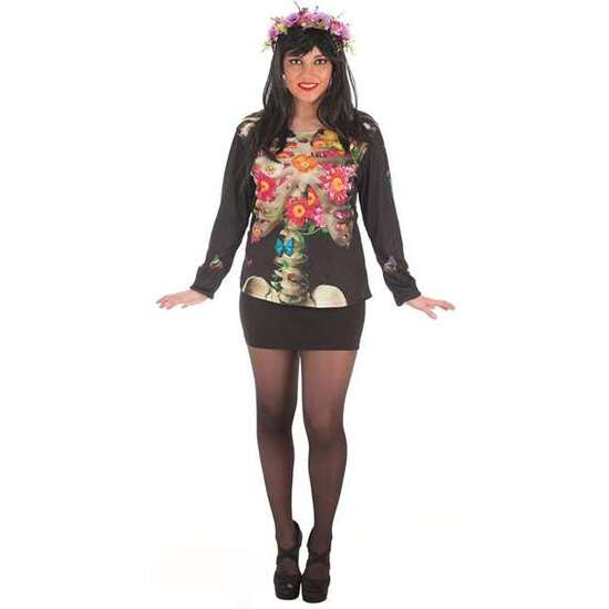 DISFRAZ ADULTO CAMISETA CATRINA TALLA L image 0