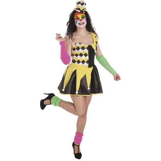 DISFRAZ ADULTO PAYASA ALEGRÍA TALLA L image 0