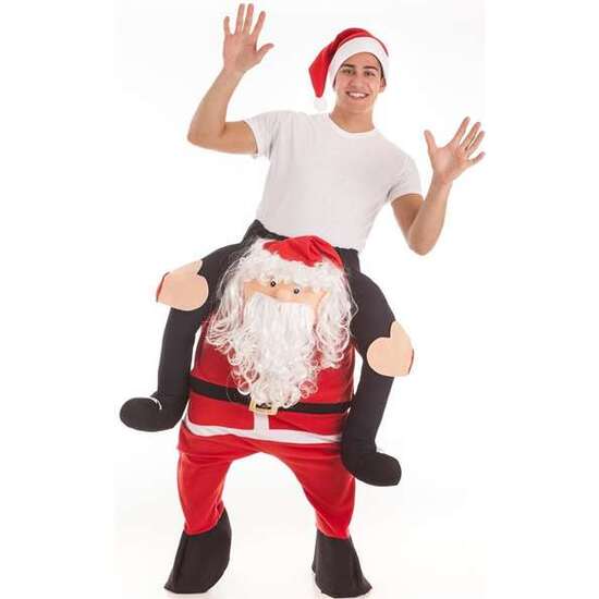 DISFRAZ ADULTO PAPÁ NOEL A HOMBROS TALLA L image 0