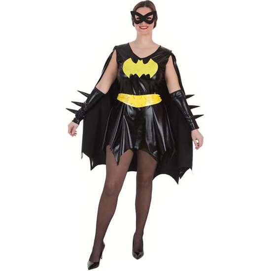 DISFRAZ ADULTO VESTIDO SUPER HEROÍNA NEGRO TALLA S image 0