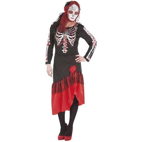 DISFRAZ ADULTO CATRINA VESTIDO TALLA L image 0