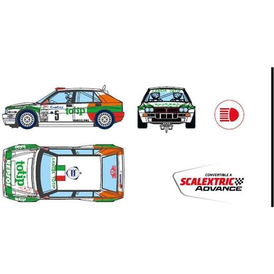 COCHE SCALEXTRIC LANCIA DELTA INTEGRALE TOPTIP CON LUZ EN LOS FAROS. 18X9X9 CM image 0