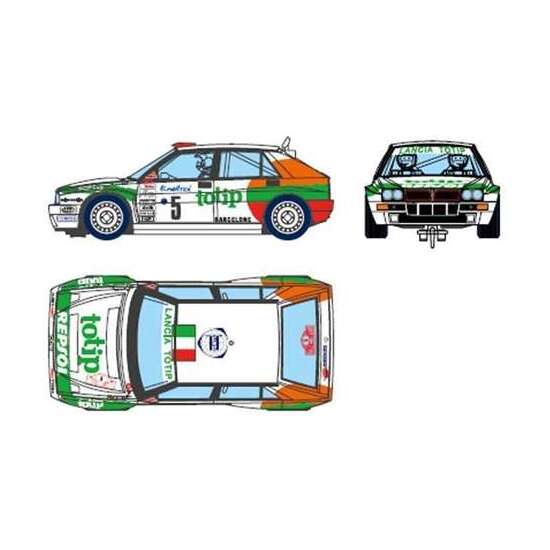 COCHE SCALEXTRIC LANCIA DELTA INTEGRALE TOPTIP CON LUZ EN LOS FAROS. 18X9X9 CM image 1