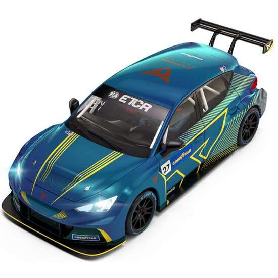 COCHE SCALEXTRIC CUPRA E-RACER FIA ETOURING CAR WORLD CUP CHAMPION CON LUZ EN LOS FAROS 18X9X9CM image 0