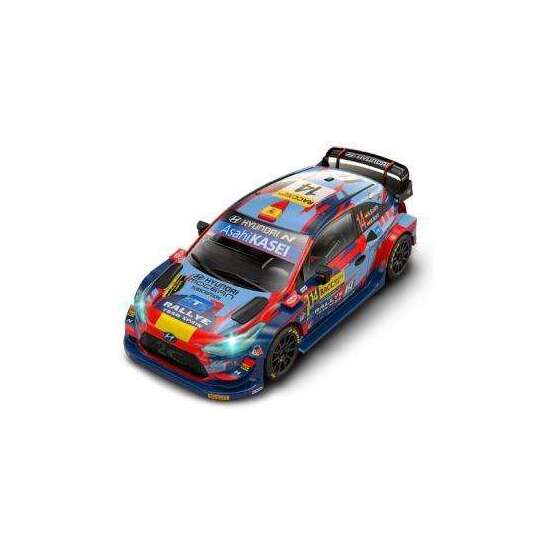 COCHE SCALEXTRIC HYUNDAI I-20 WRC - SOLANS CON LUZ EN LOS FAROS 18X9X9CM image 0