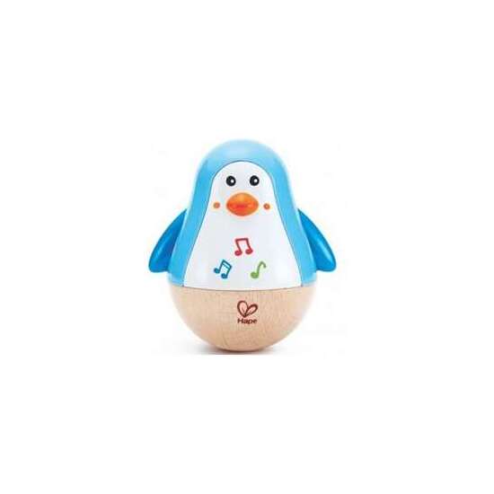 PINGÜINO BALANCEANTE MUSICAL MADERA 11,2X12,6X9CM image 0