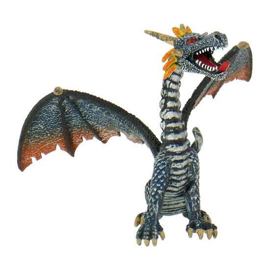 FIGURA DRAGON SENTADO GRIS 11 CM image 0