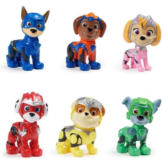 FIGURAS PAW PATROL DE LA PELICULA MIGHTY 6 UNIDADES. 22,86X30,48X6,1CM image 1