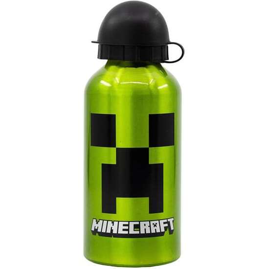 BOTELLA DE ALUMINIO MINECRAFT CREEPER GREEN 400 ML. image 0