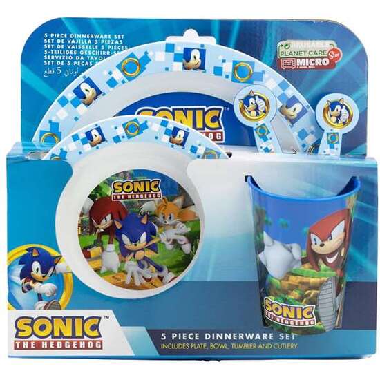 SET DE PLATO, CUENCO, VASO, CUCHARA Y TENEDOR SONIC (APTO PARA MICROONDAS) image 2