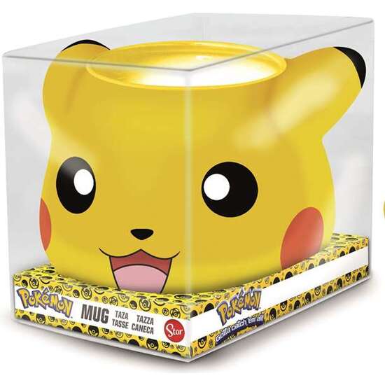 TAZA DE CERAMICA 3D POKEMON PIKACHU EN CAJA REGALO 440 ML image 0