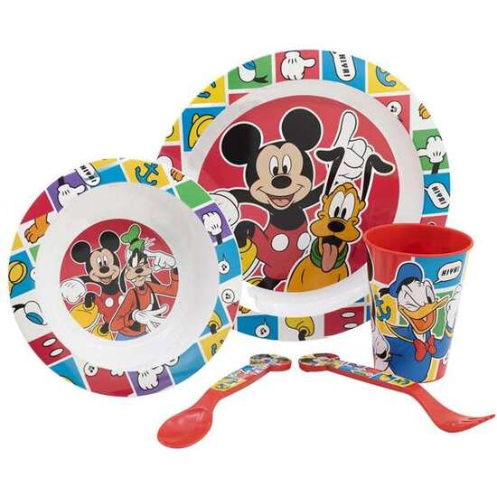 SET DE PLATO, CUENCO, VASO, CUCHARA Y TENEDORMICKEY MOUSE BETTER TOGETHER (APTO PARA MICROONDAS) image 1