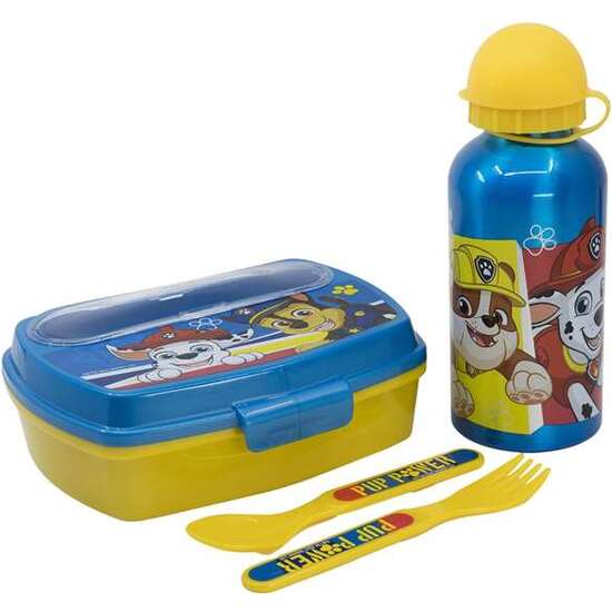 SANDWICHERA PAW PATROL PUP POWER CON CUBIERTOS Y BOTELLA ALUMINIO 400ML image 1