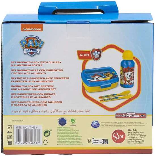 SANDWICHERA PAW PATROL PUP POWER CON CUBIERTOS Y BOTELLA ALUMINIO 400ML image 3