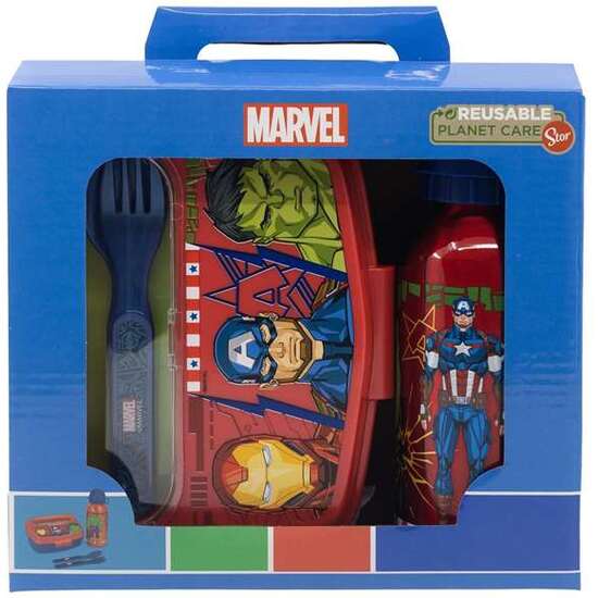 SANDWICHERA AVENGERS INVINCIBLE FORCE CON CUBIERTOS Y BOTELLA ALUMINIO 400 ML image 2