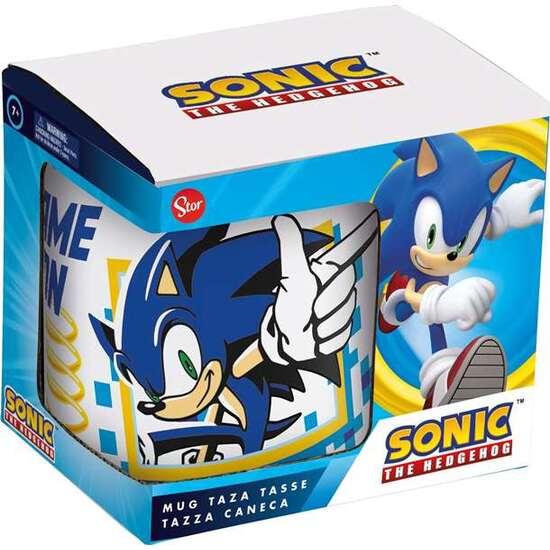 TAZA CERAMICA SONIC GAME ON WH EN CAJA REGALO 325 ML. image 0