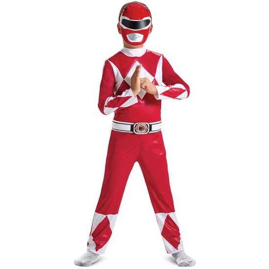 DISFRAZ HASBRO POWER RANGERS MIGHTY MORPHIN ROJO LUJO T. 7-8 AÑOS image 0